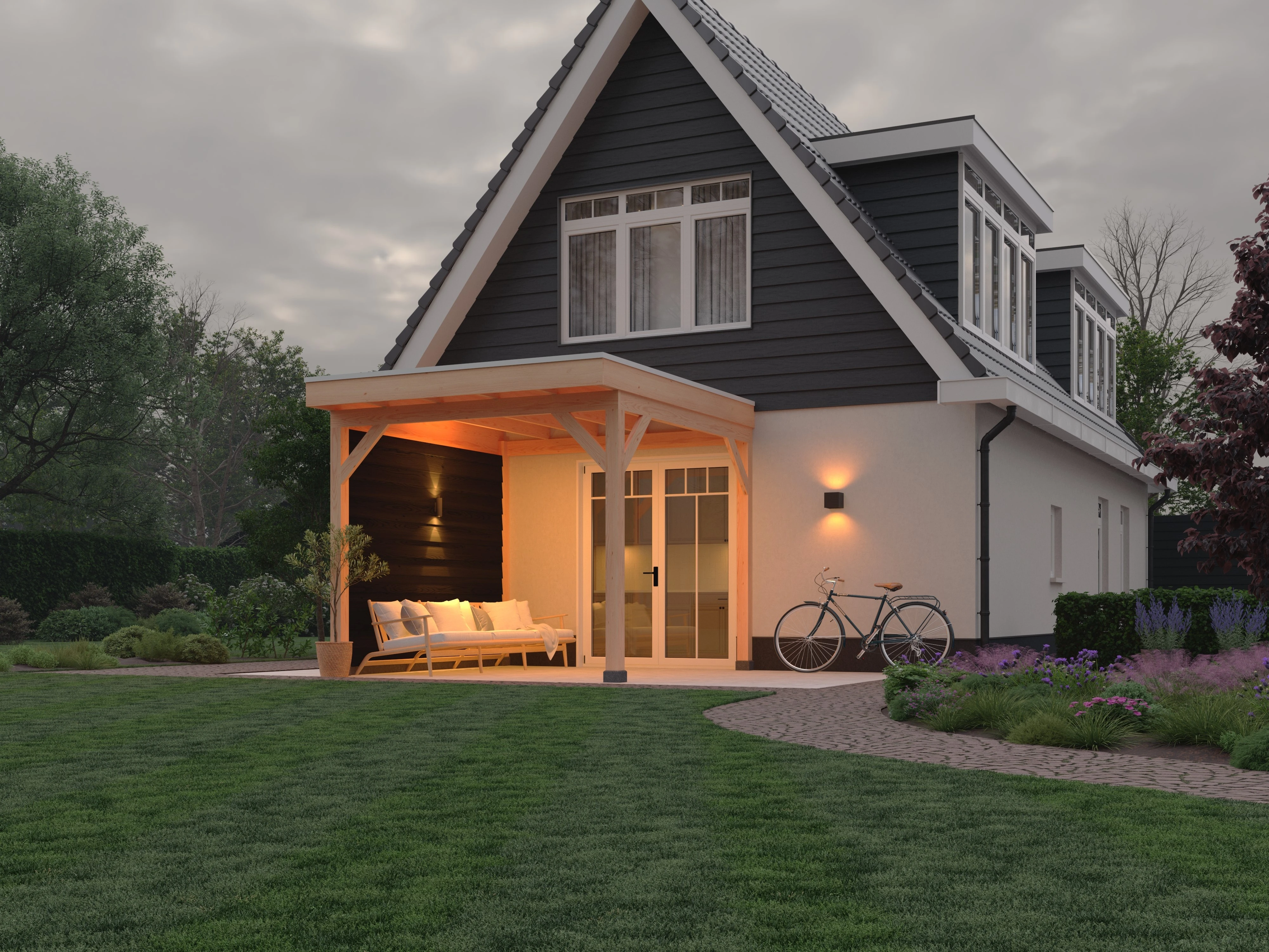 Douglas Buitenverblijf aan huis, 300 x 300, met zijwand Zwart, Westwood - Afbeelding 3